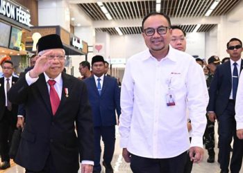 Wapres RI, KH. Ma’ruf Amin saat akan menghadiri pelantikan Praja Muda IPDN Angkatan XXXI tahun 2024, di Kampus IPDN Jatinangor, Sumedang, Kamis (1/8/2024).