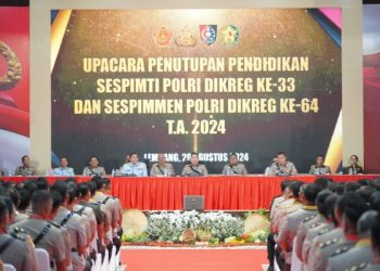 Upacara Penutupan Dikreg Sespimpti Ke 33 dan Sespimen Ke 64 TA. 2024