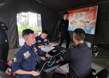 Opimalkan pengamanan Pilkada 2024 Bid Dokes Polda Jabar Periksa Kesehatan Anggota