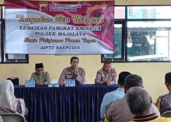 Kenaikan Pangkat dan Purna Tugas di Polsek Majalaya Diwarnai Suasana Haru dan Bangga