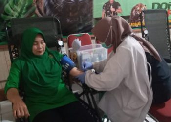 Koramil Majalaya Gelar Donor Darah Dalam Rangka HUT Kodim Kabupaten Bandung Ke-5