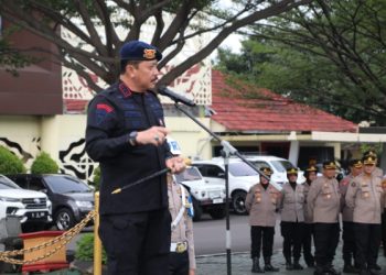 Pimpin Apel Pagi Gabungan di Mapolda, Dansat Brimob Jabar Apresiasi Pelaksanaann Tugas Seluruh Personel