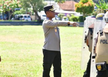 Siaga Potensi Gangguan Massa, Polres Pangandaran Latih Dalmas