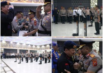 Dansat Brimob Polda Jabar Ikuti Upacara Sertijab Pejabat Utama dan Sejumlah Kapolres