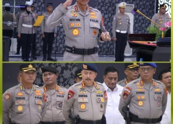 Dipimpin Kapolda, Dansat Brimob Jabar Hadiri Upacara Kenaikan Pangkat Pengabdian Irwasda