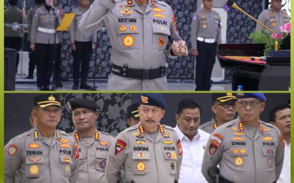 Dipimpin Kapolda, Dansat Brimob Jabar Hadiri Upacara Kenaikan Pangkat Pengabdian Irwasda